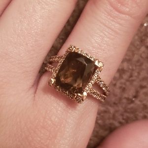 14kt Le Vian Smoky Quartz Champagne & Dia Ring